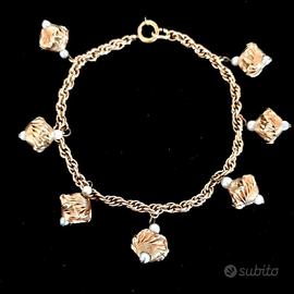 Bracciale vintage multicharms dorato