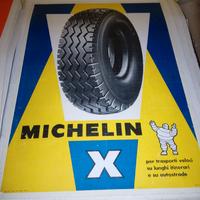 manifesto poster pubblicitario Michelin X 1963