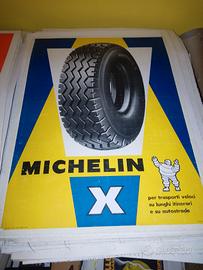 manifesto poster pubblicitario Michelin X 1963