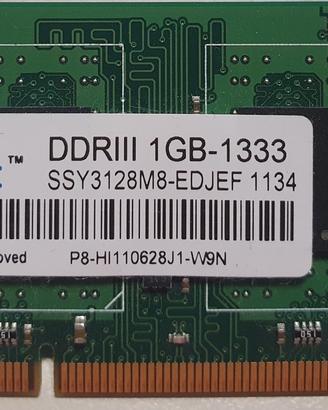 2 x RAM ASINT 1 GB DDR3 1333 SO-DIMM