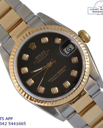 ROLEX Datejust 68273 Medium 31MM black diamonds