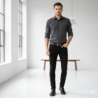 Camicia cotone pesante antracite