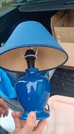 Lampada da tavolo vintage blu cobalto