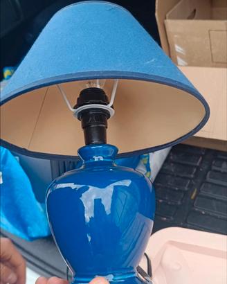 Lampada da tavolo vintage blu cobalto