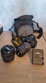 Fotocamera reflex Nikon D5100 con 2 obiettivi 