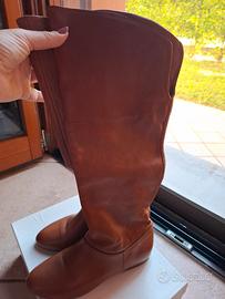 Stivali al ginocchio pelle di vitello bruciato  37