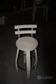 6 SEDIE E TAVOLINO BARILE IN LEGNO DA ESTERNO