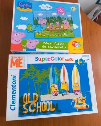 Lotto 2 Maxi Puzzle Bambini - Peppa Pig + Minions