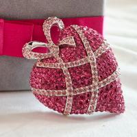 Spilla Swarovski cuore rosa