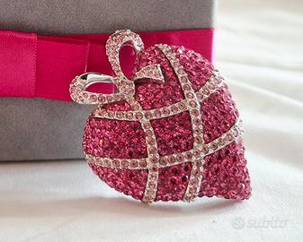 Spilla Swarovski cuore rosa