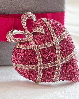 Spilla Swarovski cuore rosa