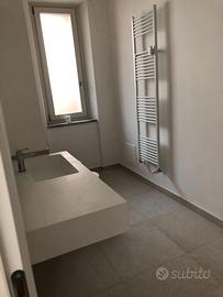 Lavabo 120 cm bianco opaco con vasca a destra