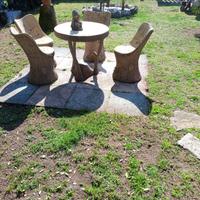4 sedie da giardino con tavolo 