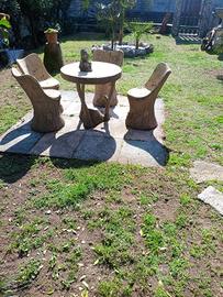 4 sedie da giardino con tavolo 
