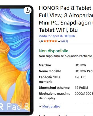 Tablet Honor Pad 8