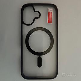 Cover iPhone 17 Trasparente Bordo Nero MagSafe