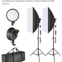 Led dimmerabili + softbox batterie / alimentazione