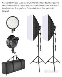 Led dimmerabili + softbox batterie / alimentazione