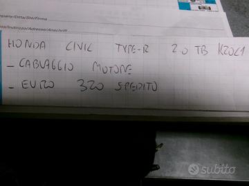 Cablaggio motore honda civic type r 2.0 tb k20c1