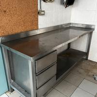 TAVOLO DA LAVORO PROFESSIONALE ACCIAIO INOX