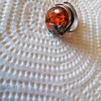 anello argento con pietra pura ambra
