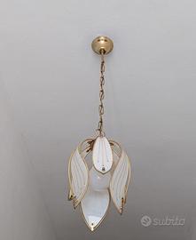 Lampadario fiore di loto in vetro