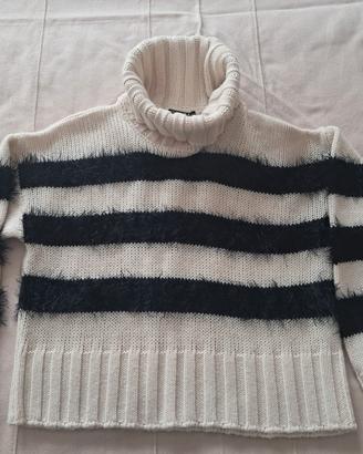 Maglione dolcevita Sisley a righe-Taglia M