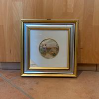 Argento sterling 925, antico villaggio con cornice