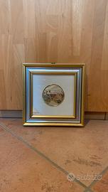 Argento sterling 925, antico villaggio con cornice