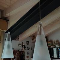 2 lampade a sospensione in vetro 