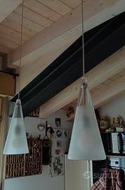 2 lampade a sospensione in vetro 