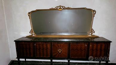 Credenza Vintage Anni '50 con Specchiera e Marmo