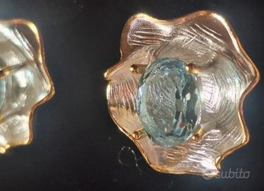 orecchini in arg.s925 con topazio naturale
