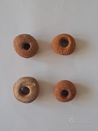 4 fusaiole da telaio veneziane antiche terracotta