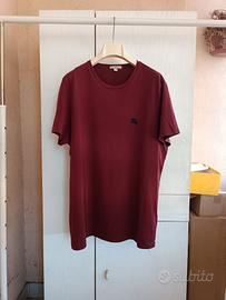 Tee Burberry Casual Moda England Burgundy Cotton 