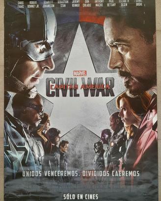 Capitan America Civil War Poster Manifesto 70X100
