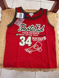 Canotta t shirt senza maniche bimbo