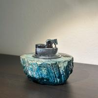 Accendino da tavolo vintage con base in pietra nat