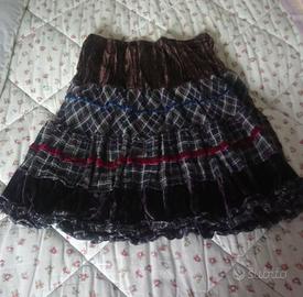 Gonna scozzese da donna in lana e viscosa, tg. L