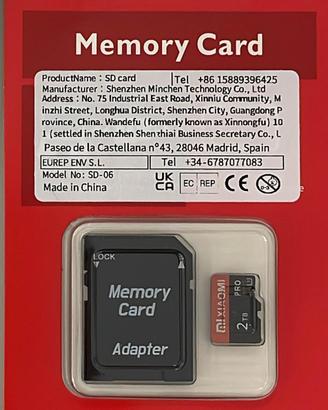 1 micro SD da 2TB  Nuove sigillate  