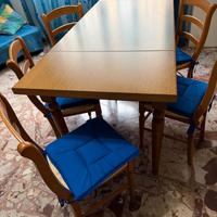 Set Tavolo Allungabile + 6 Sedie + 6 cuscini