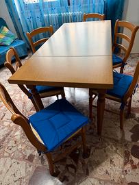Set Tavolo Allungabile + 6 Sedie + 6 cuscini