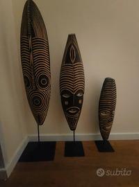 Trio di maschere tribali africane su supporto – Ar