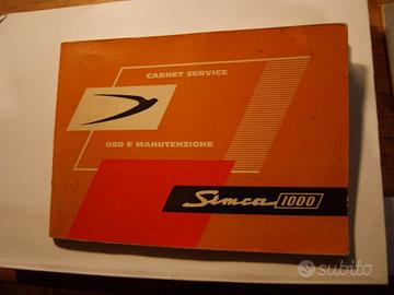MANUALE USO E MANUTENZIONE SIMCA 1000