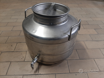 Fusto acciaio inox con rubinetto 25 l