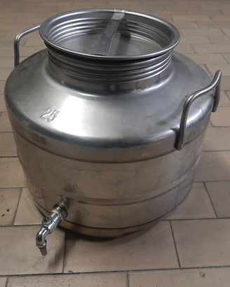 Fusto acciaio inox con rubinetto 25 l