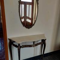 Specchio Vintage anni 50 con console in marmo