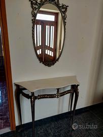 Specchio Vintage anni 50 con console in marmo
