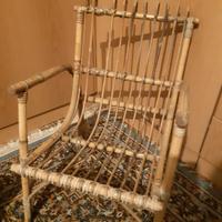 Mini sedia in vimini vintage