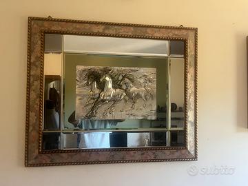 Quadro argento cavalli